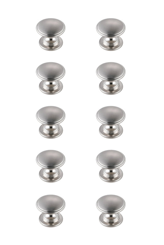 Kaid 1.2" Diameter Brushed Nickel Mushroom Knob Multipack (Set of 10)