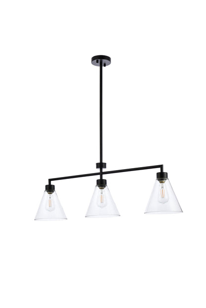 Mera 3 lights black pendant