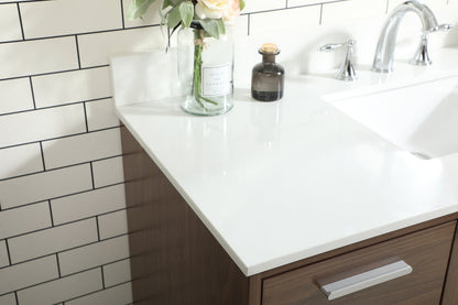 48 inch bathroom vanity in Walnut with backsplash