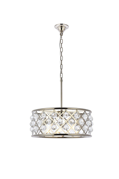Madison 5 light polished Nickel Pendant Clear Royal Cut Crystal