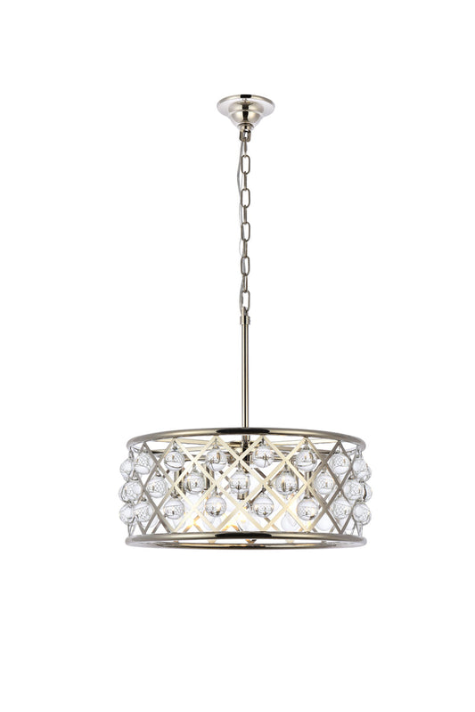 Madison 5 light polished Nickel Pendant Clear Royal Cut Crystal