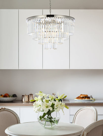 Sydney 17 light polished nickel Chandelier Clear Royal Cut Crystal