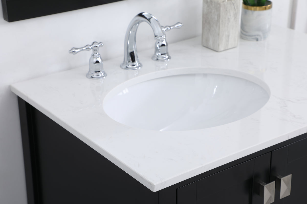 32 inch Single Bathroom Vanity in Black