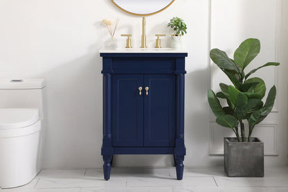 24 inch Single bathroom vanity in blue