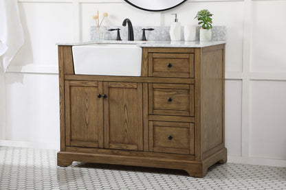 42 inch Single bathroom vanity in driftwood with backsplash