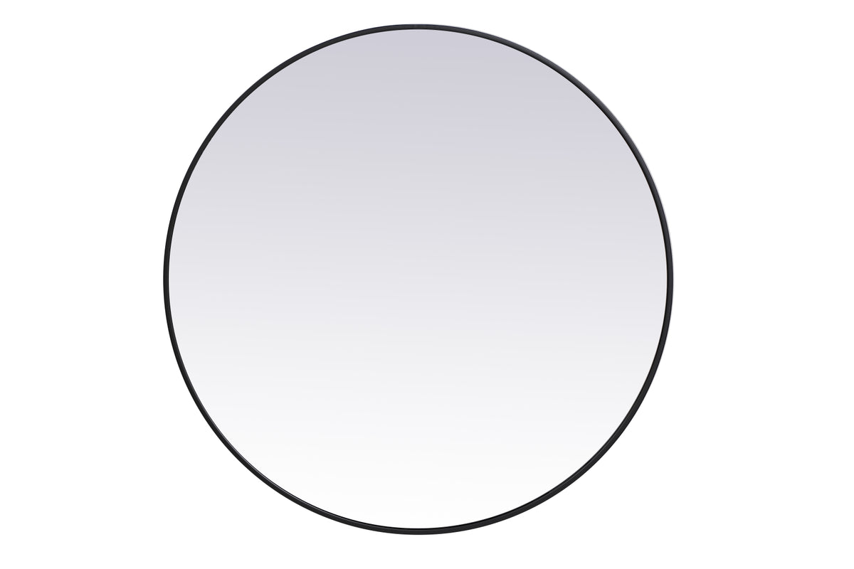 Metal frame round mirror 39 inch in Black