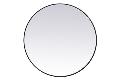 Metal frame round mirror 39 inch in Black