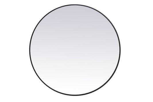 Metal frame round mirror 39 inch in Black