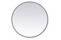 Metal frame round mirror 39 inch in Black
