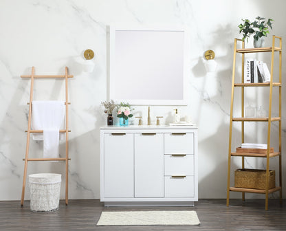42 inch Single bathroom vanity in white