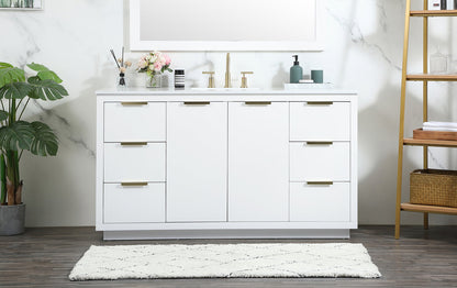 60 inch Single bathroom vanity in white