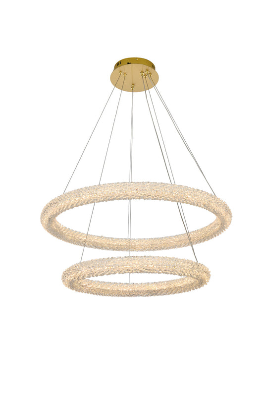 Bowen 32 inch Adjustable LED Chandelier in Satin Gold