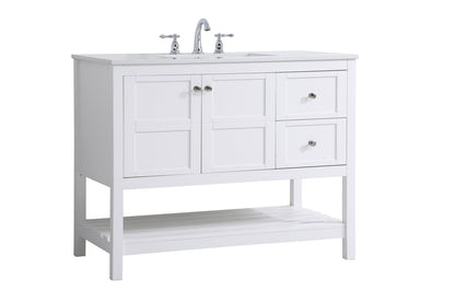 42 inch Single Bathroom Vanity in White