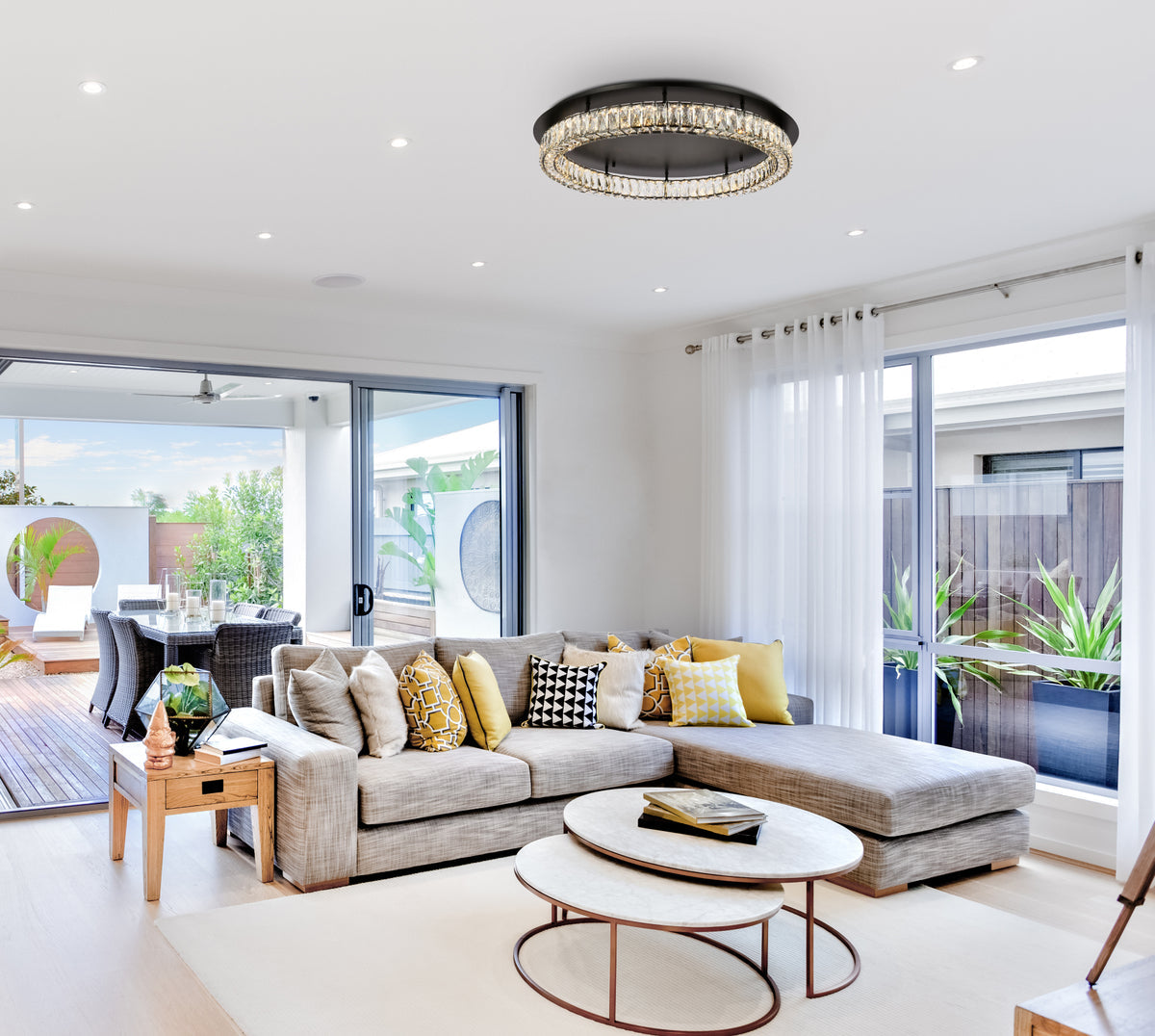 Monroe 33 inch LED Single flush mount in black