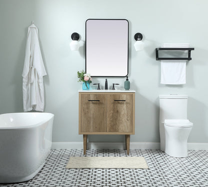 30 inch Single bathroom vanity in natural oak