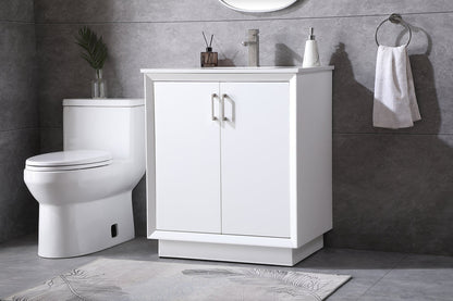 30 Inch SIngle Bathroom Vanity In White