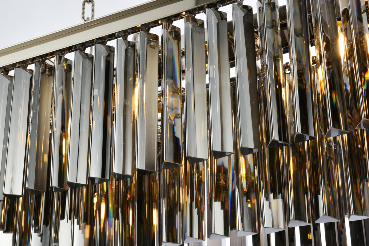 Sydney 12 light polished nickel Chandelier Silver Shade (Grey) Royal Cut Crystal