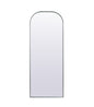 Metal Frame Arch Full Length Mirror 28x74 Inch in Silver