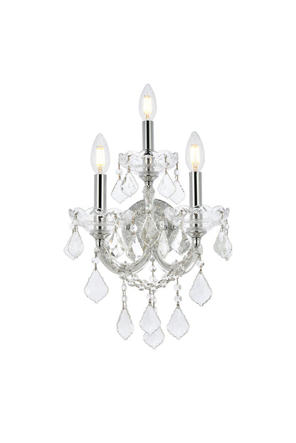 Maria Theresa 3 light Chrome Wall Sconce Clear Royal Cut Crystal