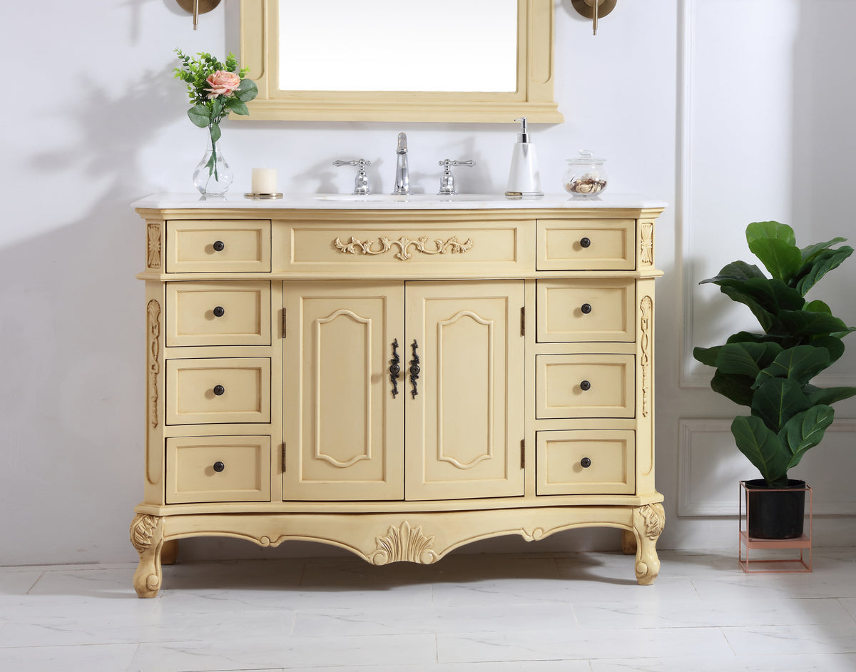 48 in. Single Bathroom Vanity set in light antique beige