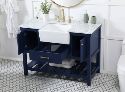 48 inch Single bathroom vanity in blue