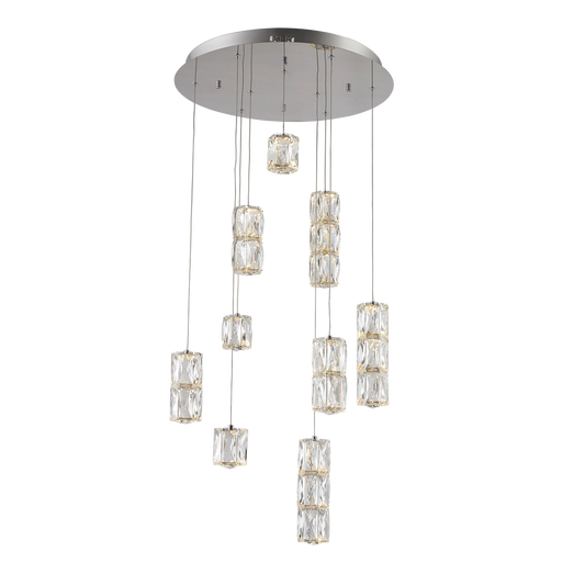 Polaris LED light Chrome Pendant Clear Elegant Cut Crystal