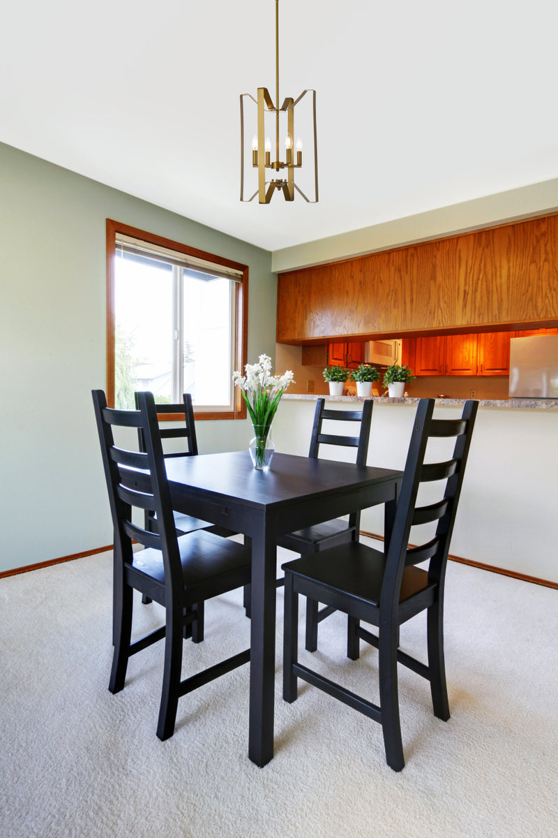 Hoffman 4 lights pendant in brass