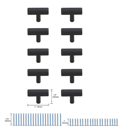 Dior Matte Black T Bar Pull Multipack (set of 10)