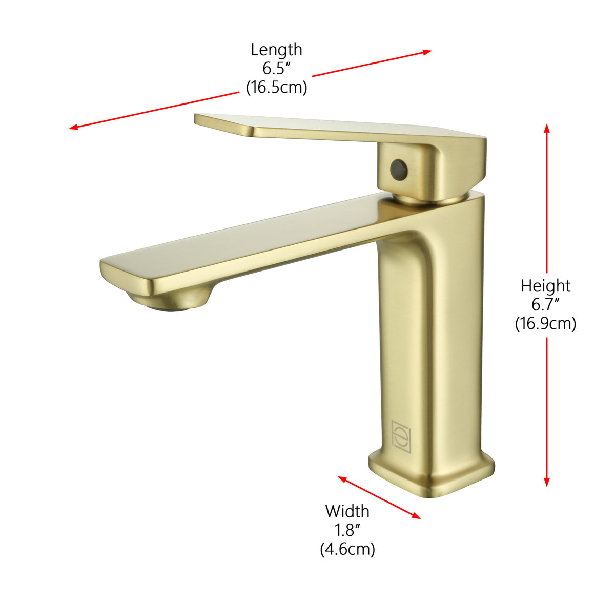 Lena Single Hole Single Handle Bathroom Faucet in Brushed Gold