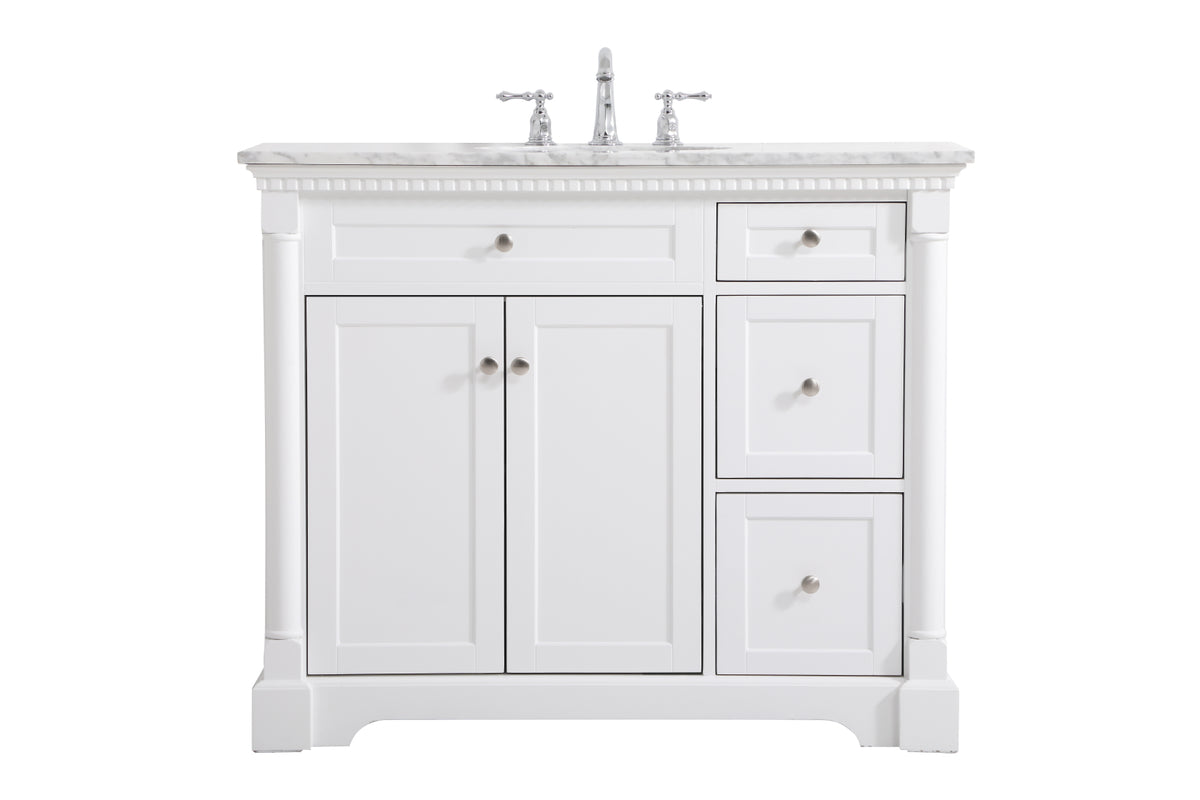 42 inch Single bathroom vanity in  White