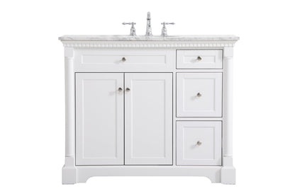 42 inch Single bathroom vanity in  White