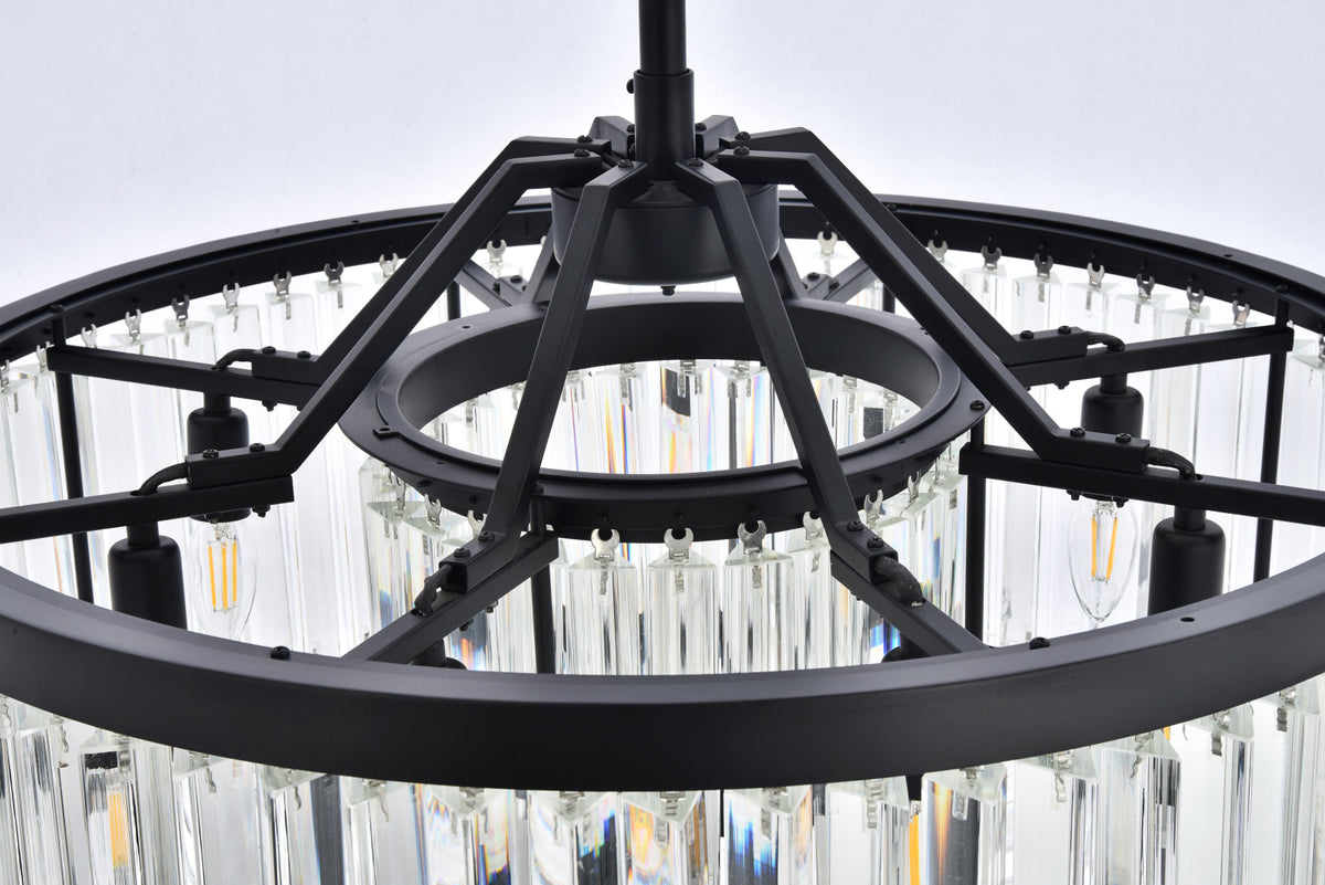 Chelsea 8 light Matte Black Chandelier Clear Royal Cut Crystal
