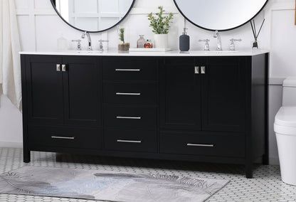 72 inch Double Bathroom Vanity in Black
