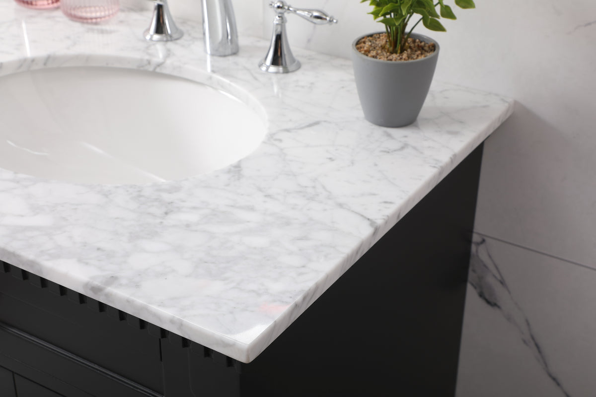 30 inch Single bathroom vanity set in black