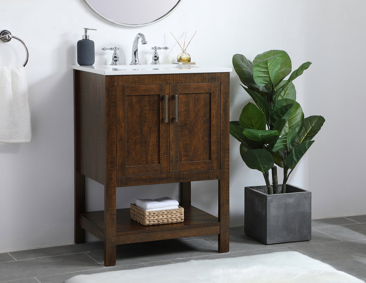 24 inch Single Bathroom Vanity in Espresso