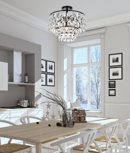 Mila 16 inch flush mount in black