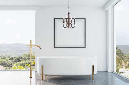 Flynx 4 lights pendant in weathered oak