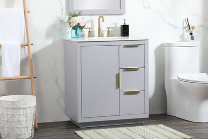 30 inch Single bathroom vanity in grey