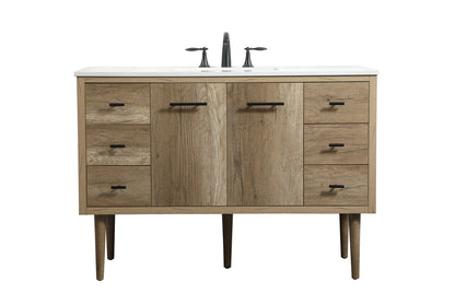 48 inch Single bathroom vanity in natural oak