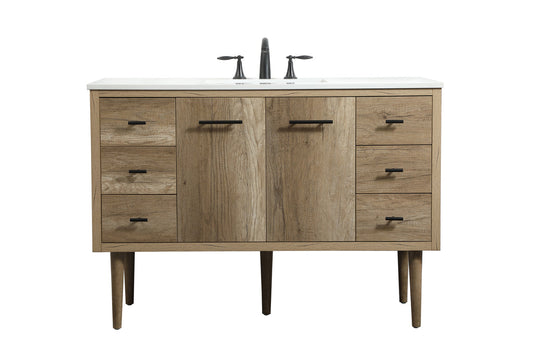48 inch Single bathroom vanity in natural oak