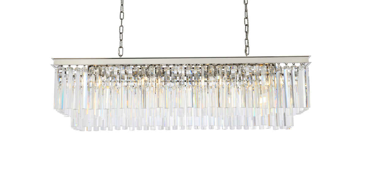 Sydney 12 light polished nickel Chandelier Clear Royal Cut Crystal