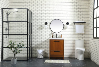 24 inch Single bathroom vanity in Teak