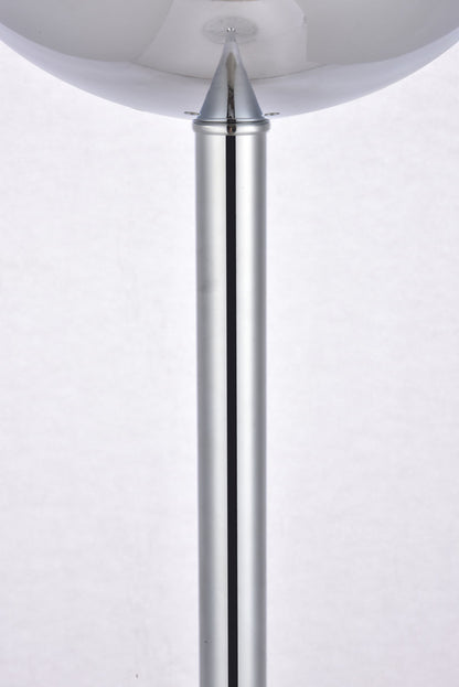 Eclipse 1 Light Chrome Floor Lamp With Frosted White Glass