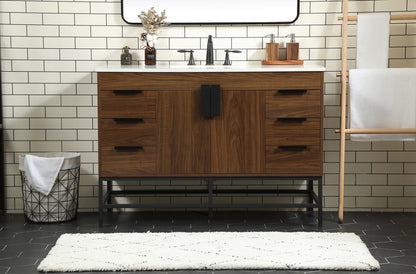 48 inch Single bathroom vanity in walnut