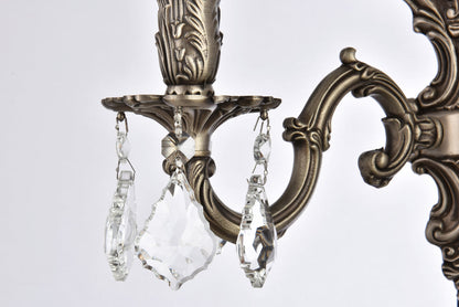 Monarch 2 light Pewter Wall Sconce Clear Royal Cut Crystal