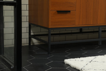 60 inch Single bathroom vanity in teak