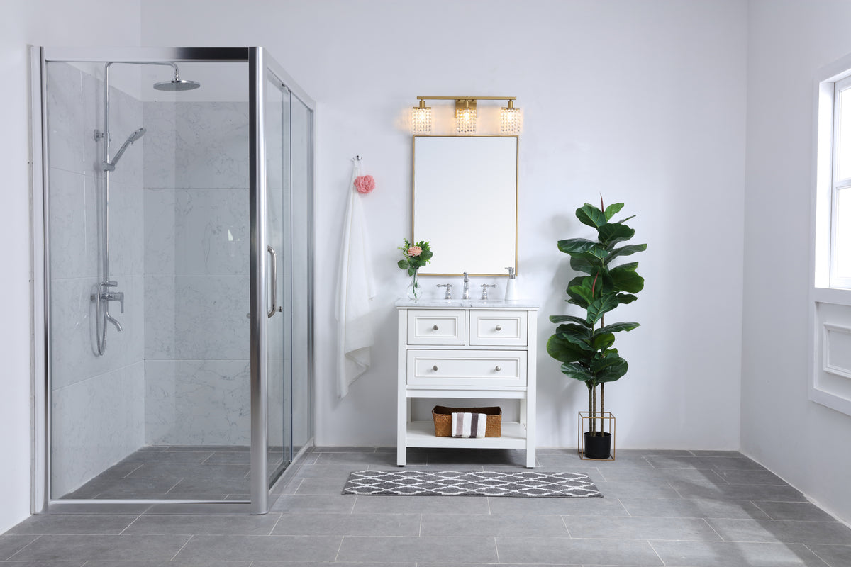 Phineas 3 light Brass and Clear Crystals wall sconce