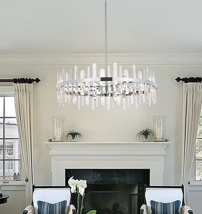 Serena 36 inch crystal round chandelier in chrome