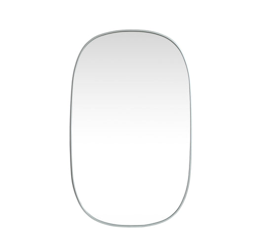Metal Frame Oval Mirror 30x48 Inch in Silver