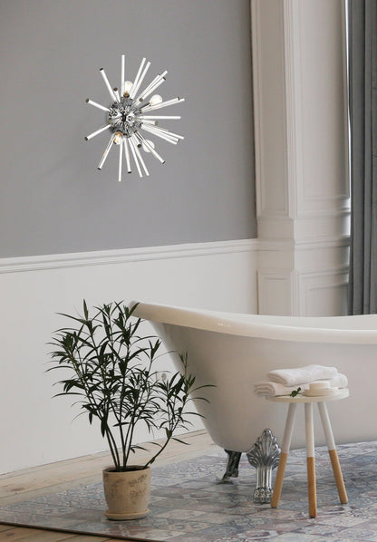 Sienna 18 inch crystal rod wall sconce in chrome